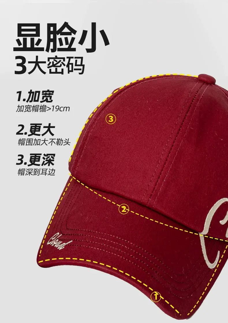 Black Cloud Embroidered Women's Cap with Wide Brim — feature 11