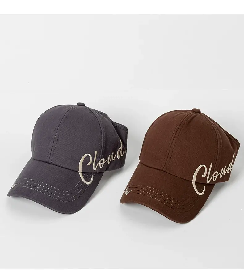 Black Cloud Embroidered Women's Cap with Wide Brim — feature 18