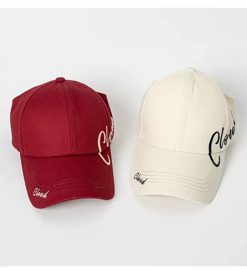 Black Cloud Embroidered Women's Cap with Wide Brim — feature 19