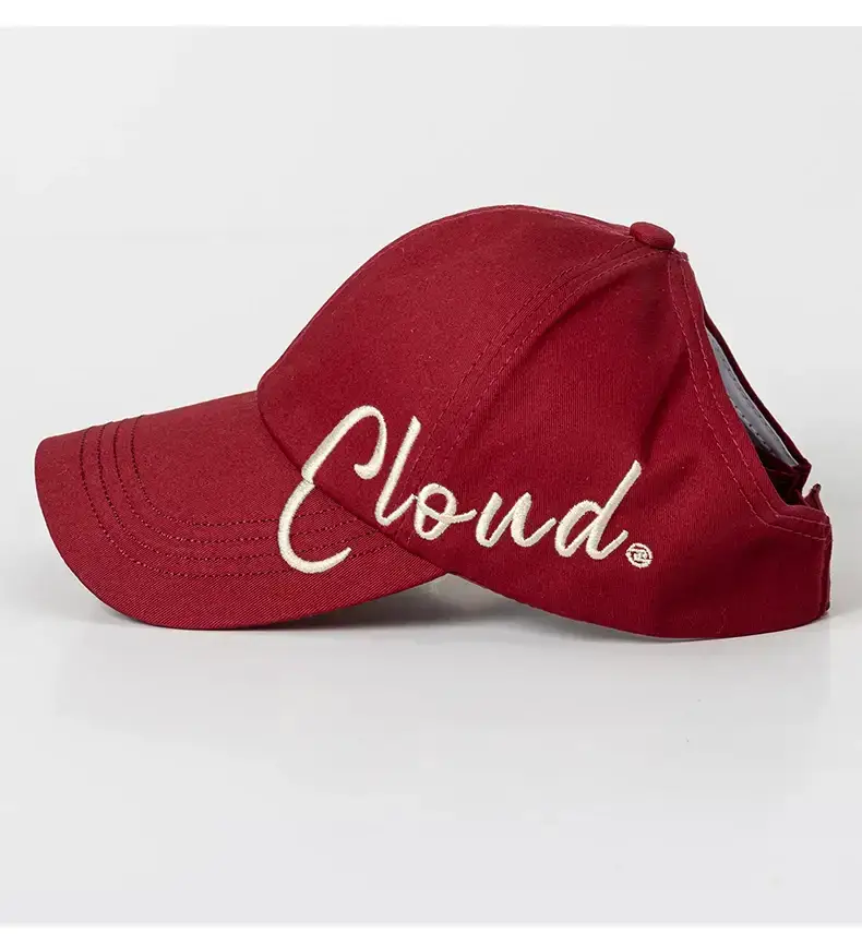 Black Cloud Embroidered Women's Cap with Wide Brim — feature 20