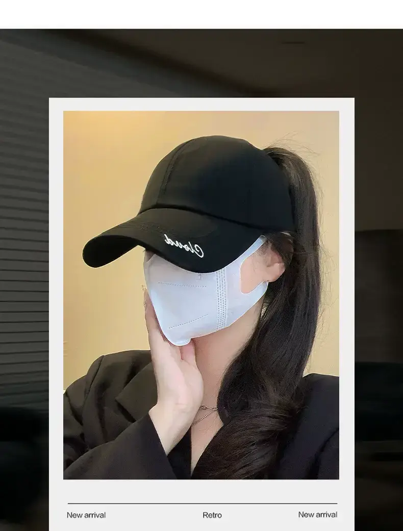Black Cloud Embroidered Women's Cap with Wide Brim — feature 4