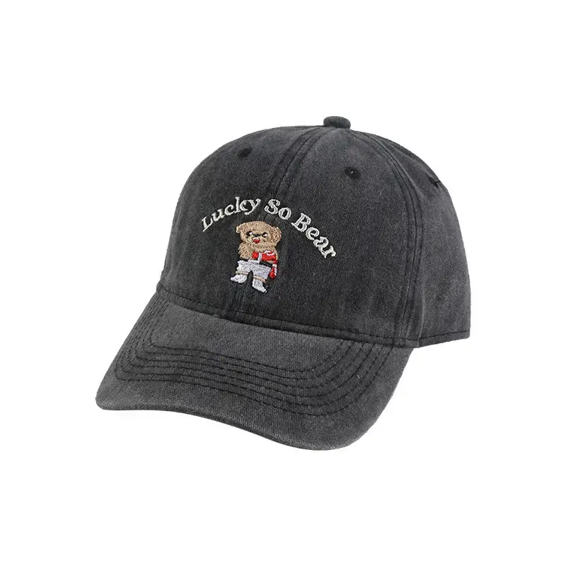 Washed Cartoon Bear Cap Korean Style All-match Couple Baseball Cap Sunshade Hat - Image 11