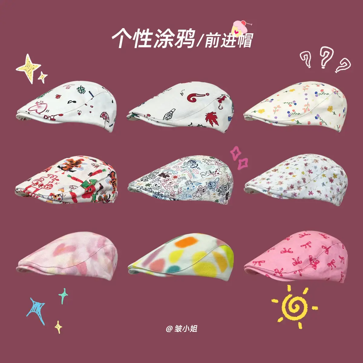 Japanese Style Cute Graffiti Forward Hat for Girls - Image 9