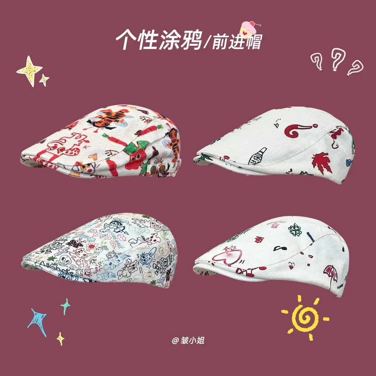 Japanese Style Cute Graffiti Forward Hat for Girls - Image 10