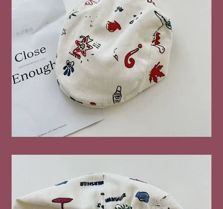 Japanese Style Cute Graffiti Forward Hat for Girls — feature 7