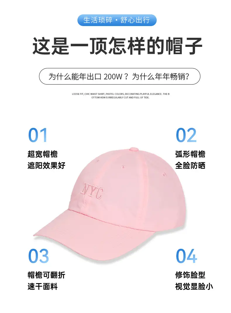 Gray NYC Letter Embroidered Baseball Cap — feature 4