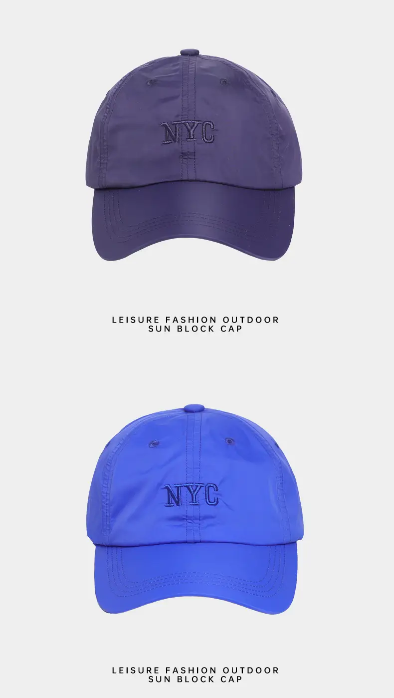 Gray NYC Letter Embroidered Baseball Cap — feature 9