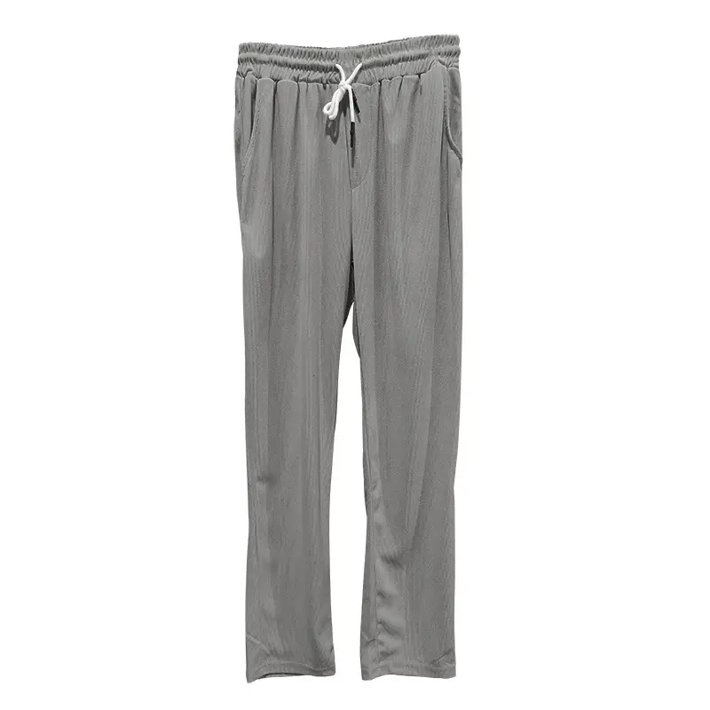 Men Grey Loose Straight Corduroy Pants American Oversize — feature 20