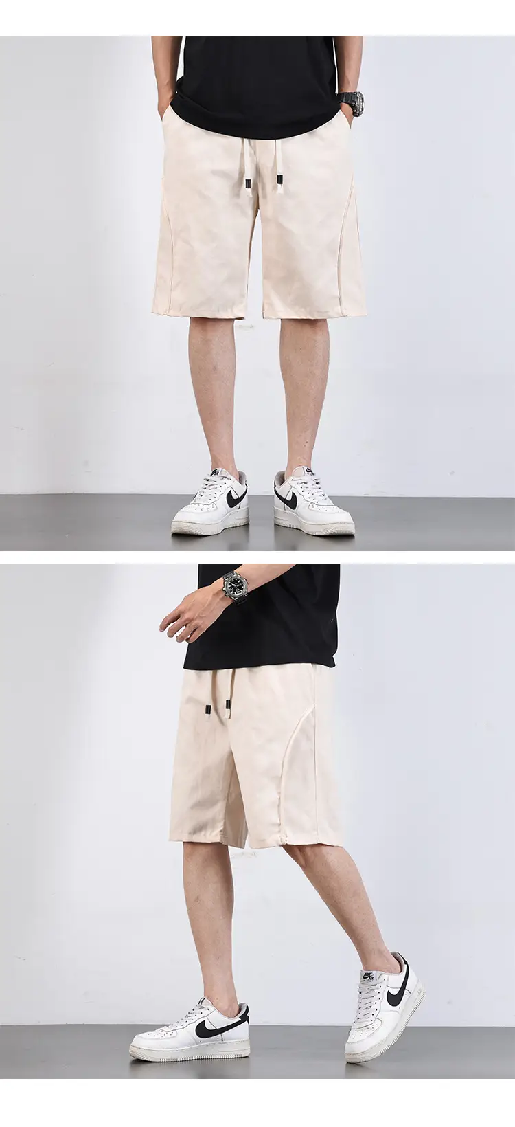 Men Army Green Shorts Mid-Length Functional Summer Wear — feature 11