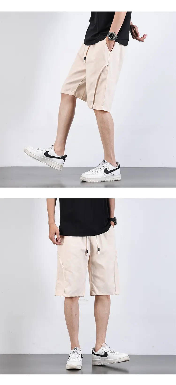 Men Army Green Shorts Mid-Length Functional Summer Wear — feature 12