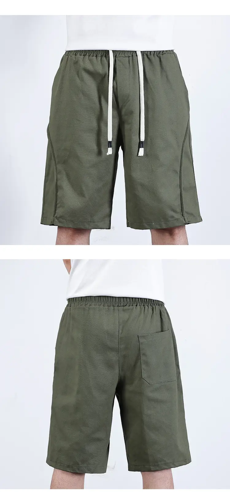 Men Army Green Shorts Mid-Length Functional Summer Wear — feature 5