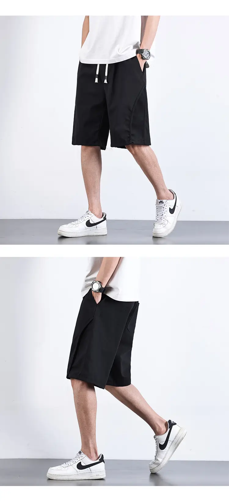 Men Army Green Shorts Mid-Length Functional Summer Wear — feature 8