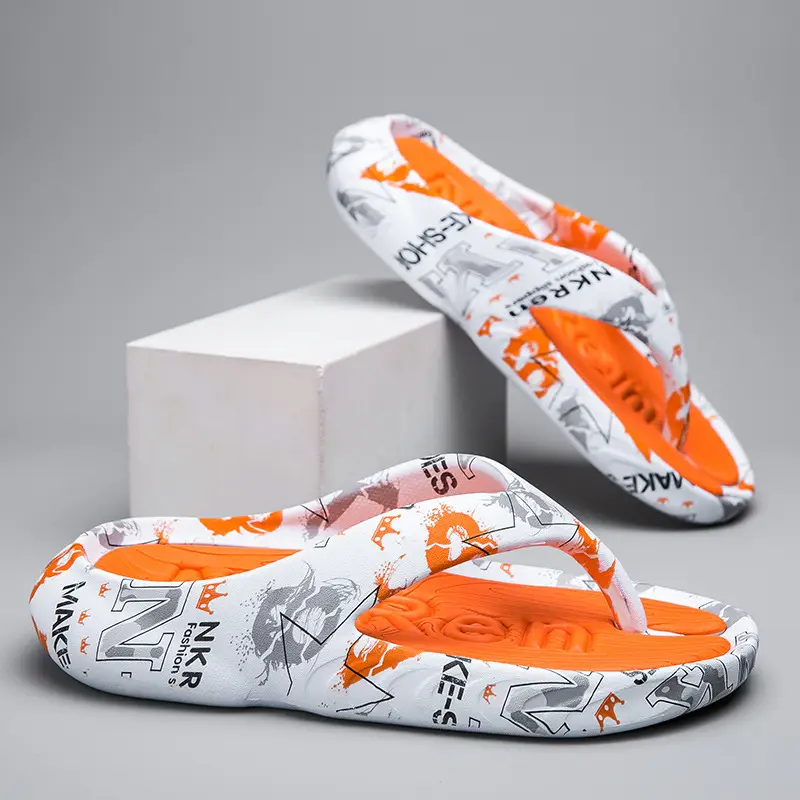 Summer plus size Thick Sole Outwear Flip Flops Men's Flip Flops Trendy Distinctive Non-slip Beach Shoes - Image 12