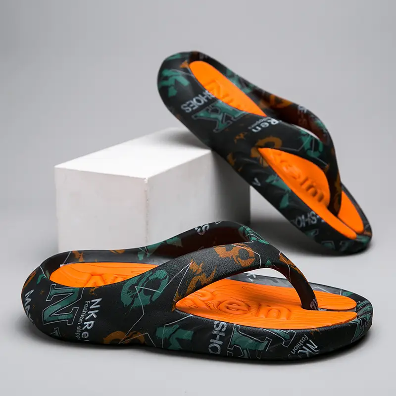 Summer plus size Thick Sole Outwear Flip Flops Men's Flip Flops Trendy Distinctive Non-slip Beach Shoes - Image 13