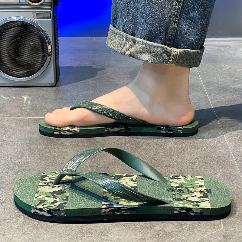 Slippers Men's Flip-Flops Summer Beach Casual Non-Slip Shit Feet Pinch Soft Bottom Wear-Resistant Outdoor plus size 45 Sandals - Image 7