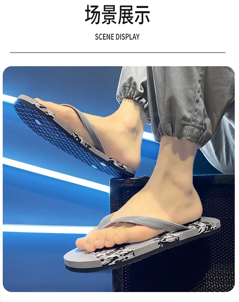 Slippers Men's Flip-Flops Summer Beach Casual Non-Slip Shit Feet Pinch Soft Bottom Wear-Resistant Outdoor plus size 45 Sandals — feature 11