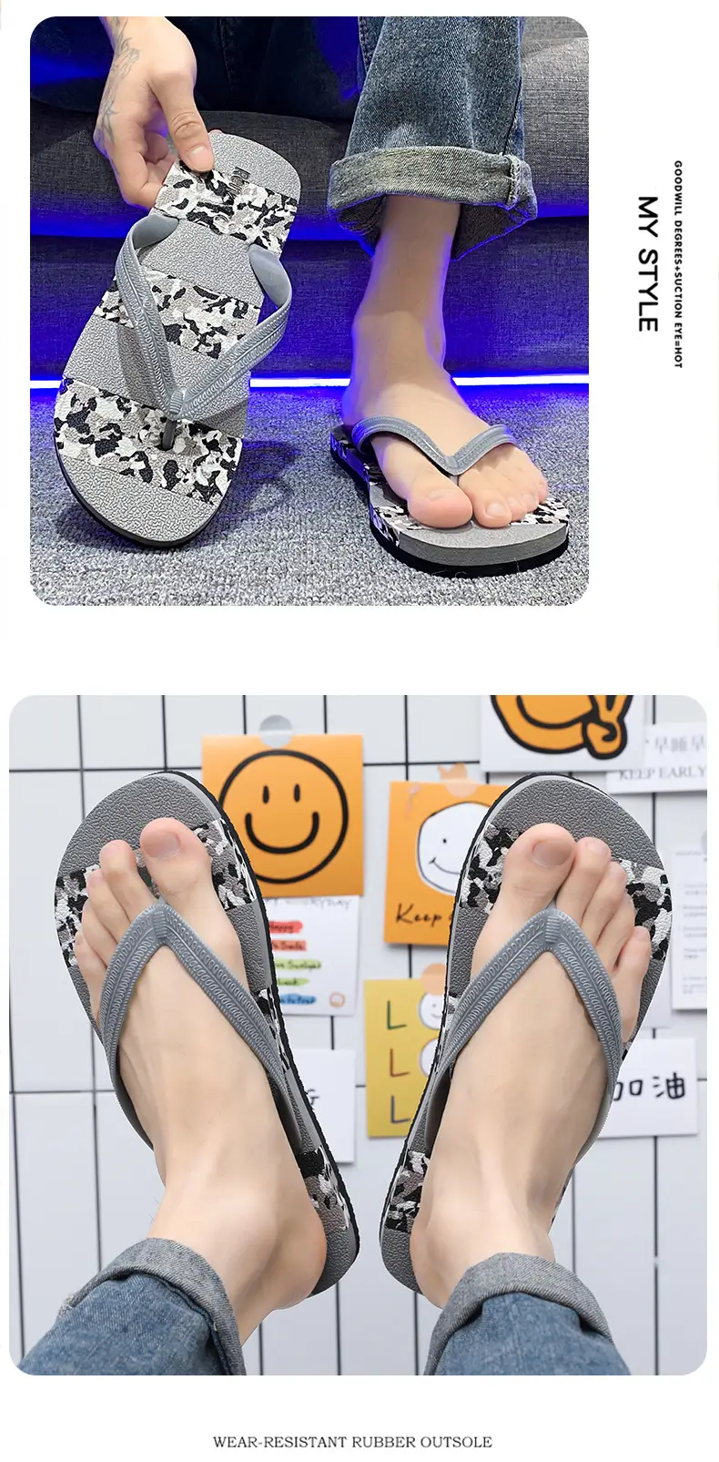 Slippers Men's Flip-Flops Summer Beach Casual Non-Slip Shit Feet Pinch Soft Bottom Wear-Resistant Outdoor plus size 45 Sandals — feature 12