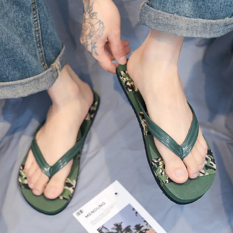 Slippers Men's Flip-Flops Summer Beach Casual Non-Slip Shit Feet Pinch Soft Bottom Wear-Resistant Outdoor plus size 45 Sandals - Image 3
