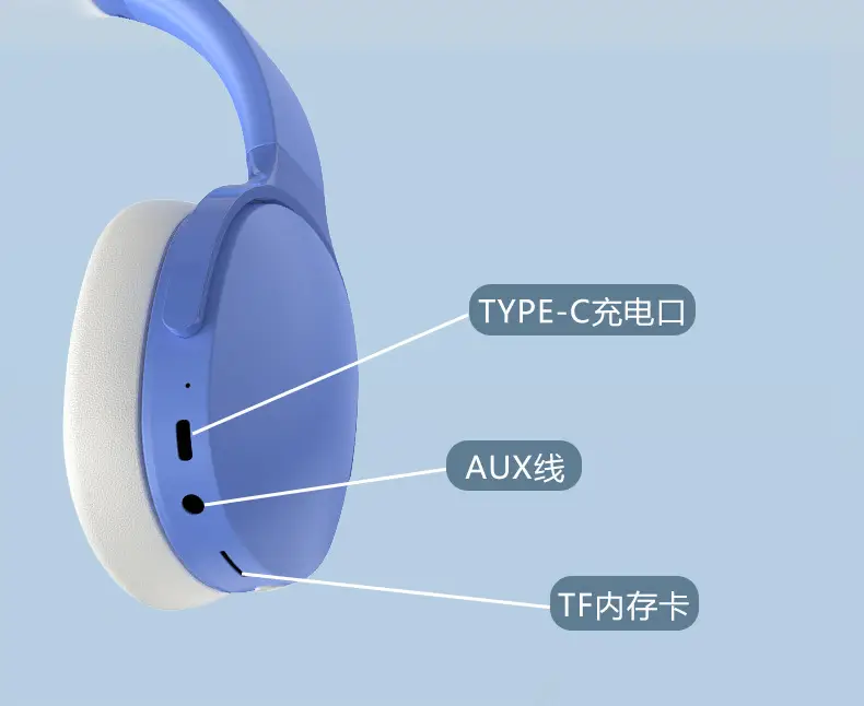 Over-Ear Bluetooth Headphones Blue White Vje907 — feature 11
