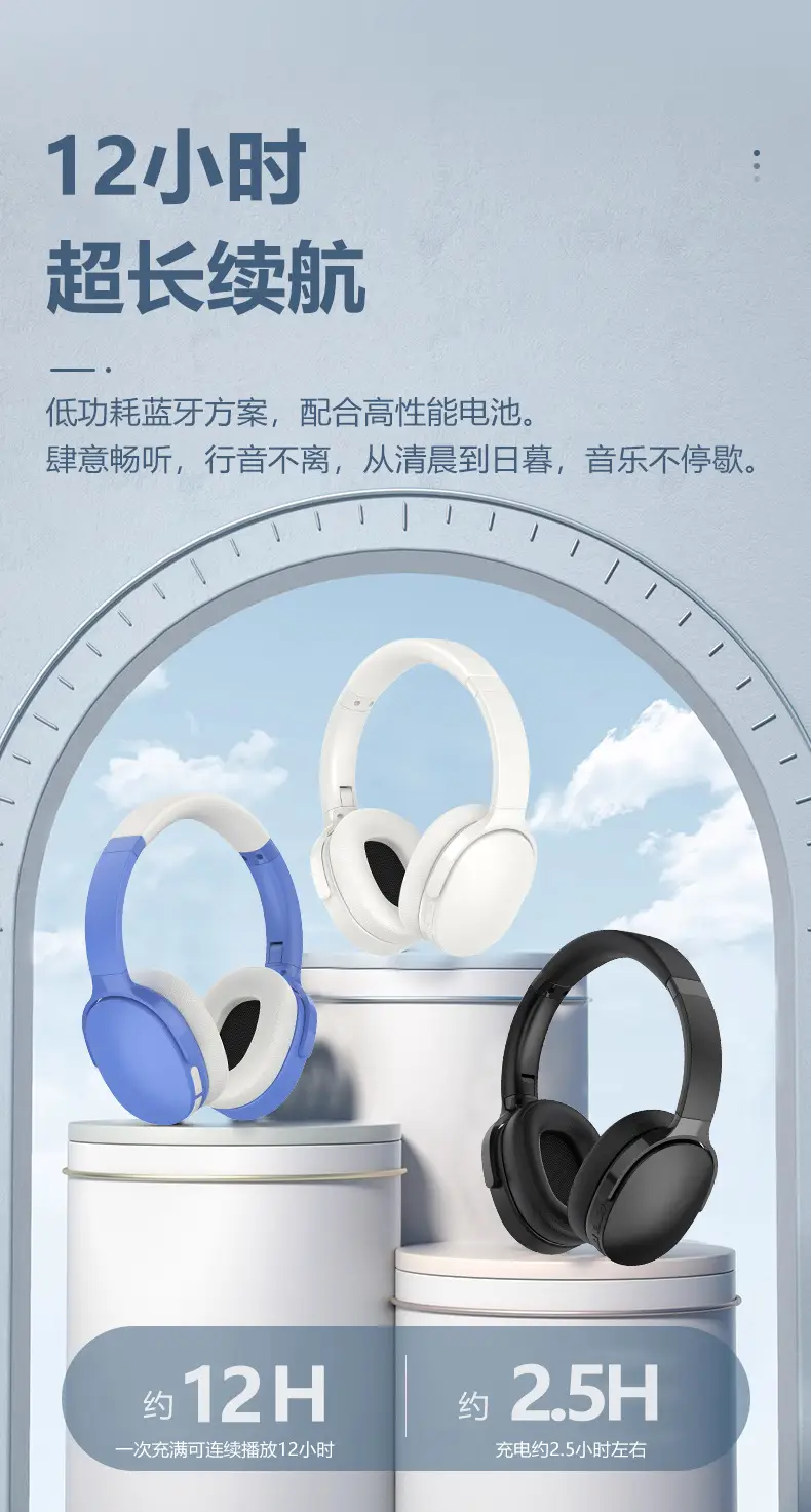 Over-Ear Bluetooth Headphones Blue White Vje907 — feature 8