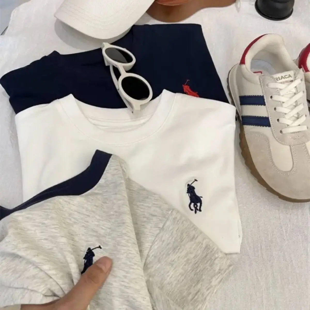 Boys Cotton Striped T-Shirt Navy Red — feature 16