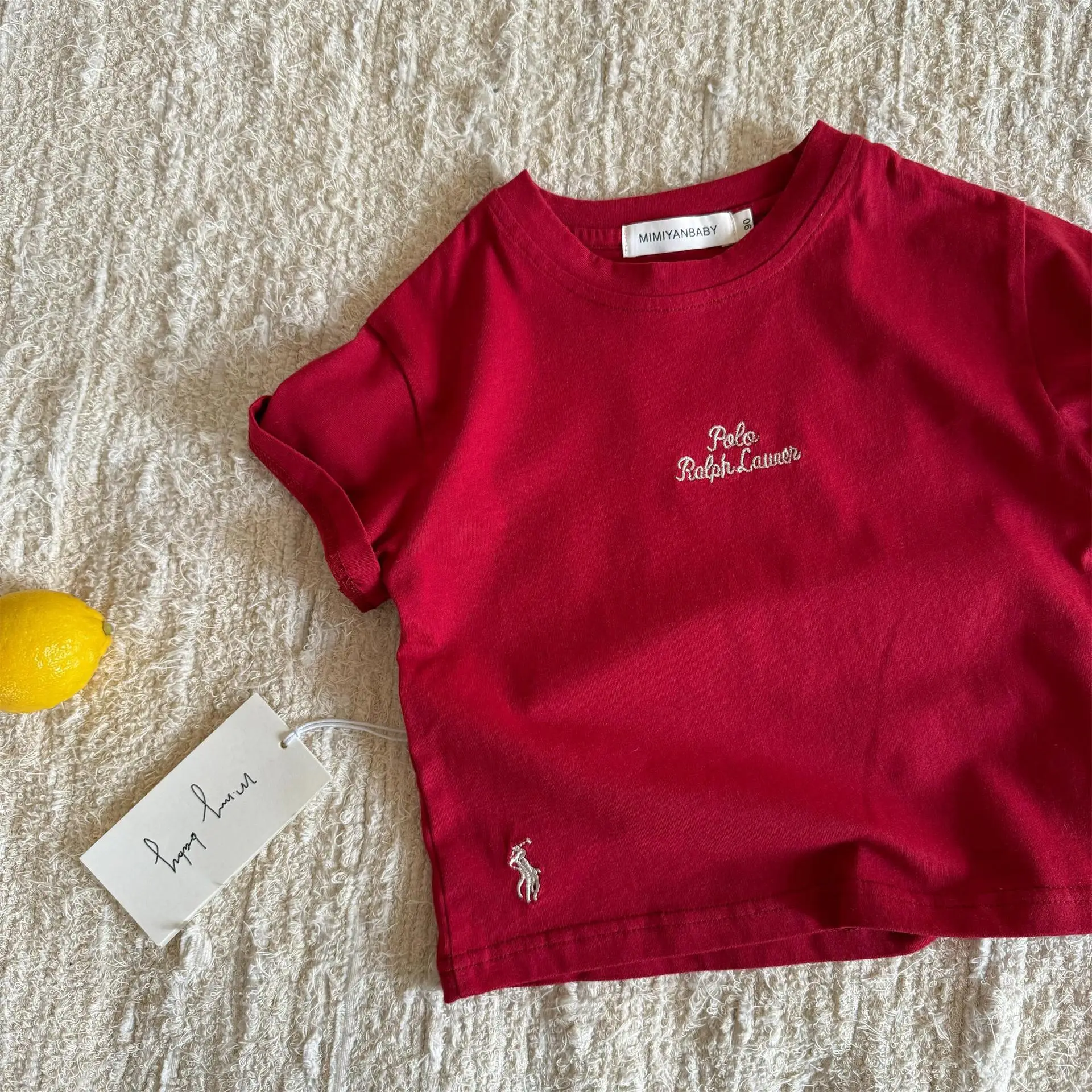 Boys Cotton Striped T-Shirt Navy Red - Image 5