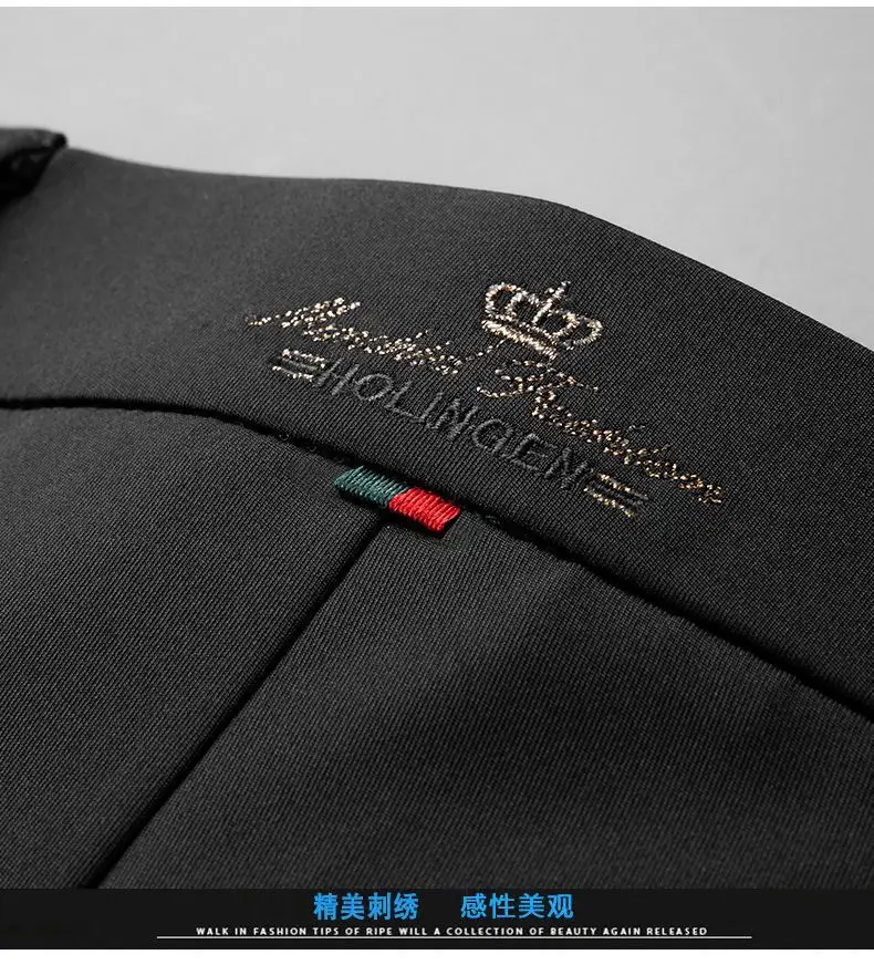 Men's Black Silk Business Pants Anti-Wrinkle High Elastic — feature 17