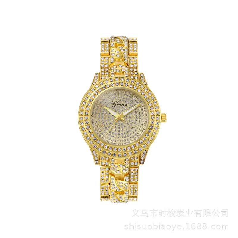 Gold Diamond Watch for Men Women Quartz Bracelet - Image 6