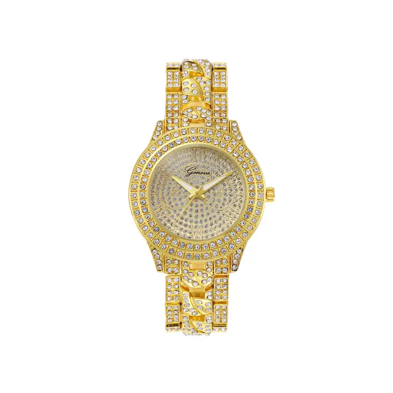 Gold Diamond Watch for Men Women Quartz Bracelet — feature 3