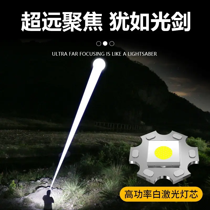 Aluminum Laser Flashlight with Digital Display & Zoom - Image 4