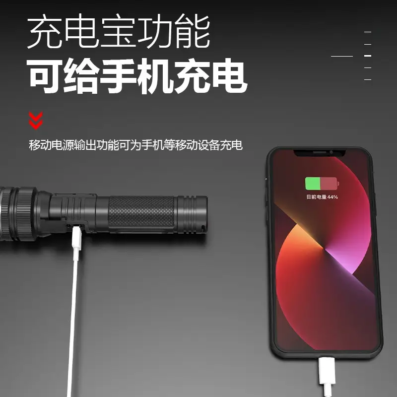Aluminum Laser Flashlight with Digital Display & Zoom - Image 5