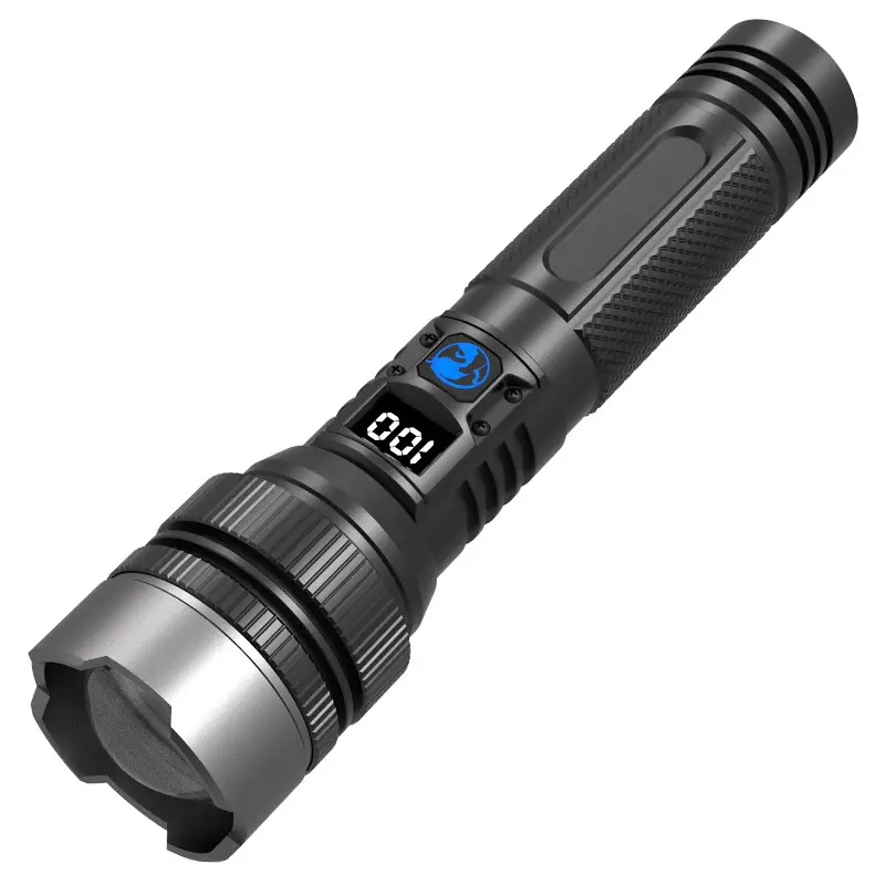 Aluminum Laser Flashlight with Digital Display & Zoom - Image 2