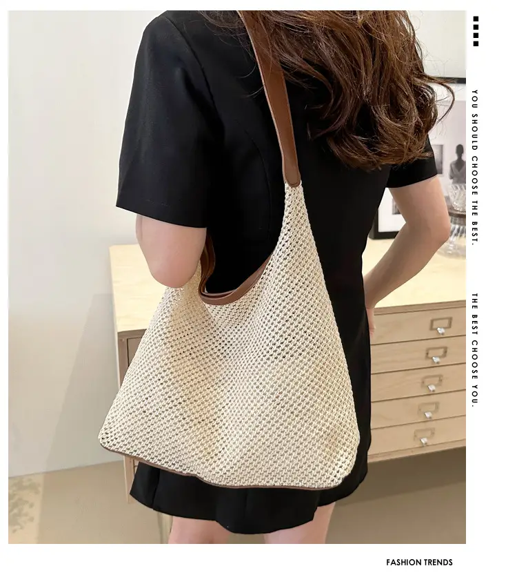Straw Bag Large Capacity Women Shoulder Bag — feature 1