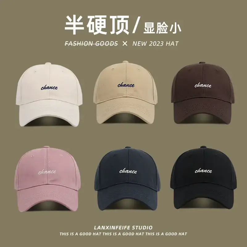 Semi-Hard Top Cap for Women Face Show Small Letter Baseball Cap — feature 2