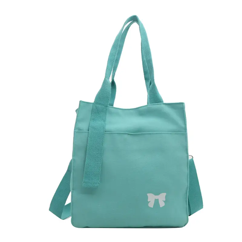 Women Canvas Shoulder Bag Teal Large Capacity - Image 9