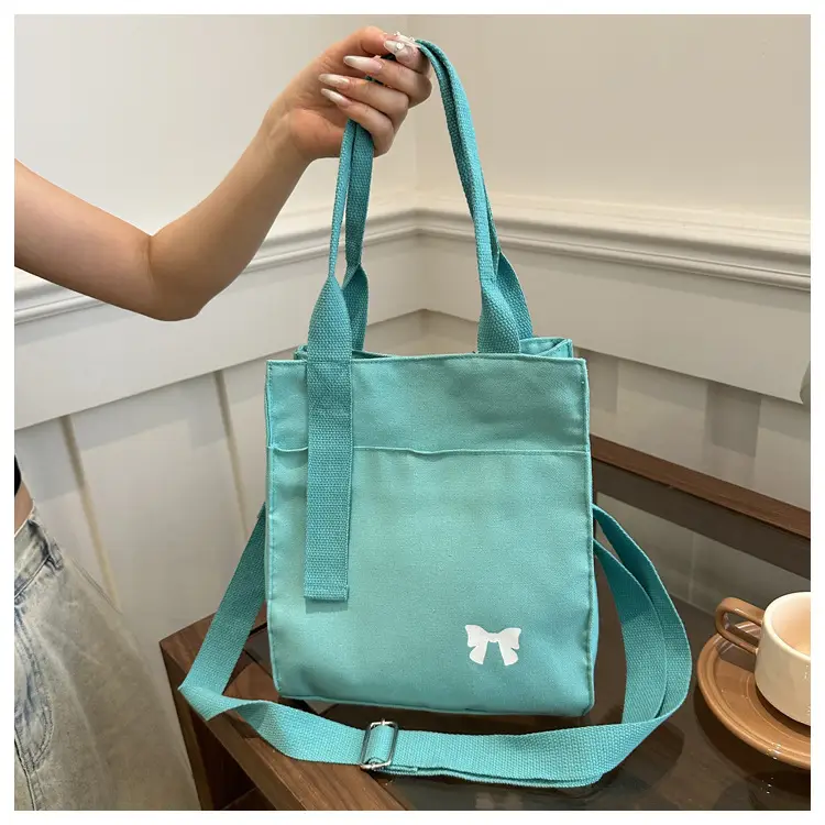 Women Canvas Shoulder Bag Teal Large Capacity — feature 12