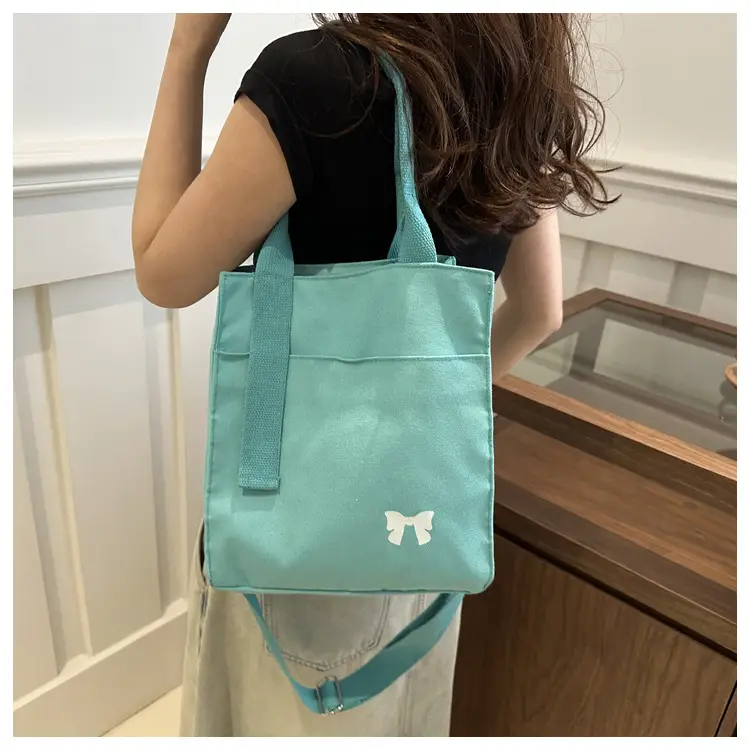 Women Canvas Shoulder Bag Teal Large Capacity — feature 14