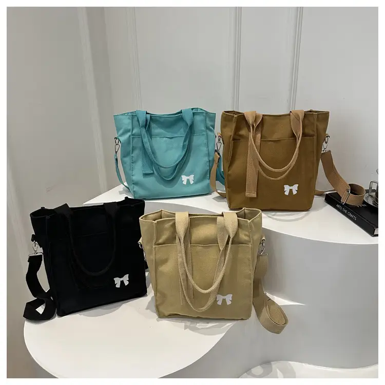 Women Canvas Shoulder Bag Teal Large Capacity — feature 21