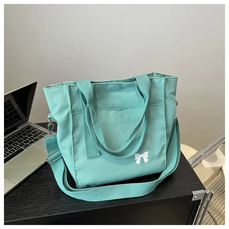 Women Canvas Shoulder Bag Teal Large Capacity — feature 25