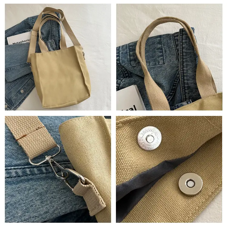 Women Canvas Shoulder Bag Teal Large Capacity — feature 8