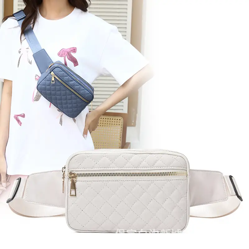 Waist Bag Female Korean Fashion Embroidered Rhombus Single Shoulder Messenger Bag - Image 8