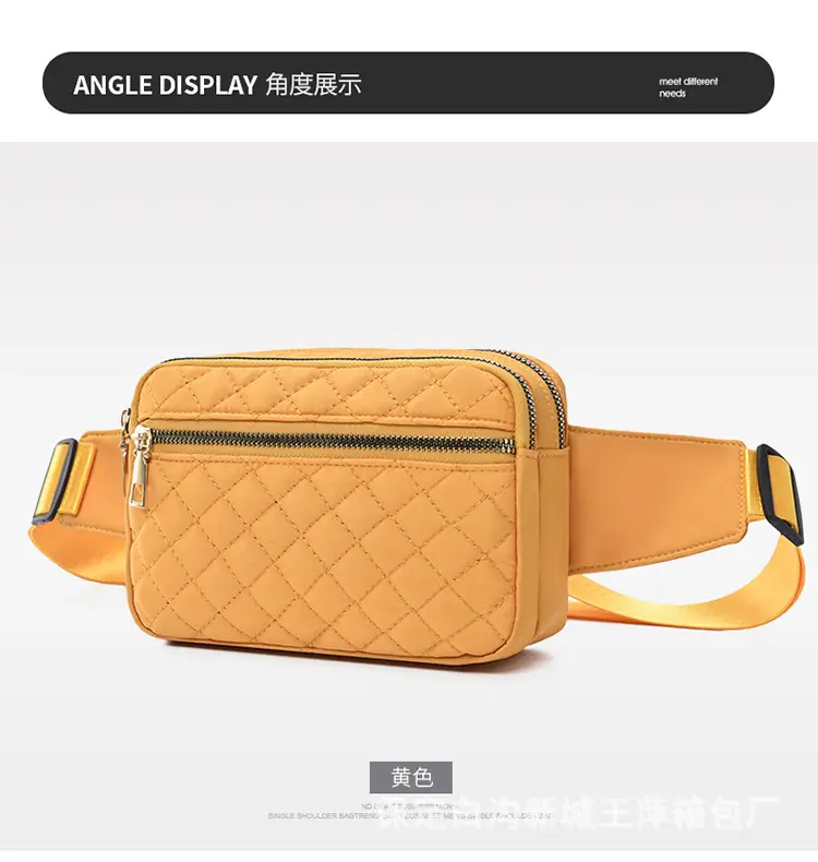 Waist Bag Female Korean Fashion Embroidered Rhombus Single Shoulder Messenger Bag — feature 13