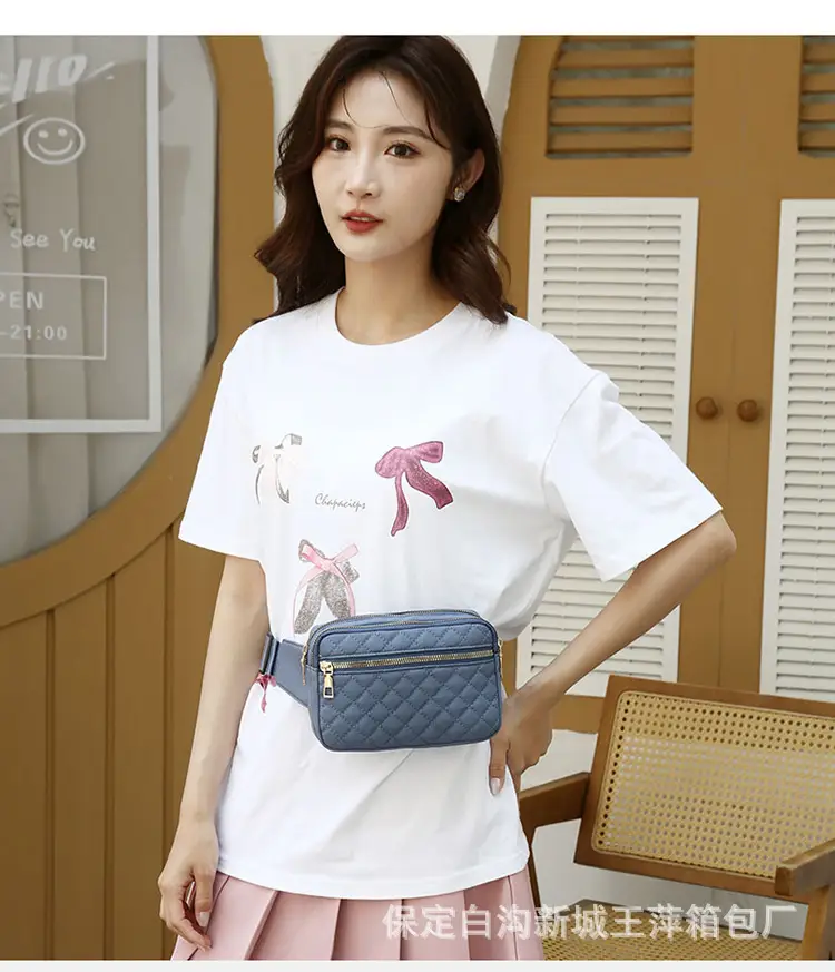 Waist Bag Female Korean Fashion Embroidered Rhombus Single Shoulder Messenger Bag — feature 31