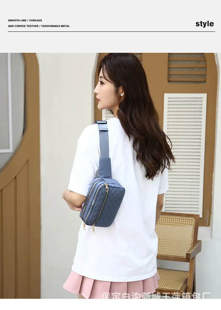 Waist Bag Female Korean Fashion Embroidered Rhombus Single Shoulder Messenger Bag — feature 32