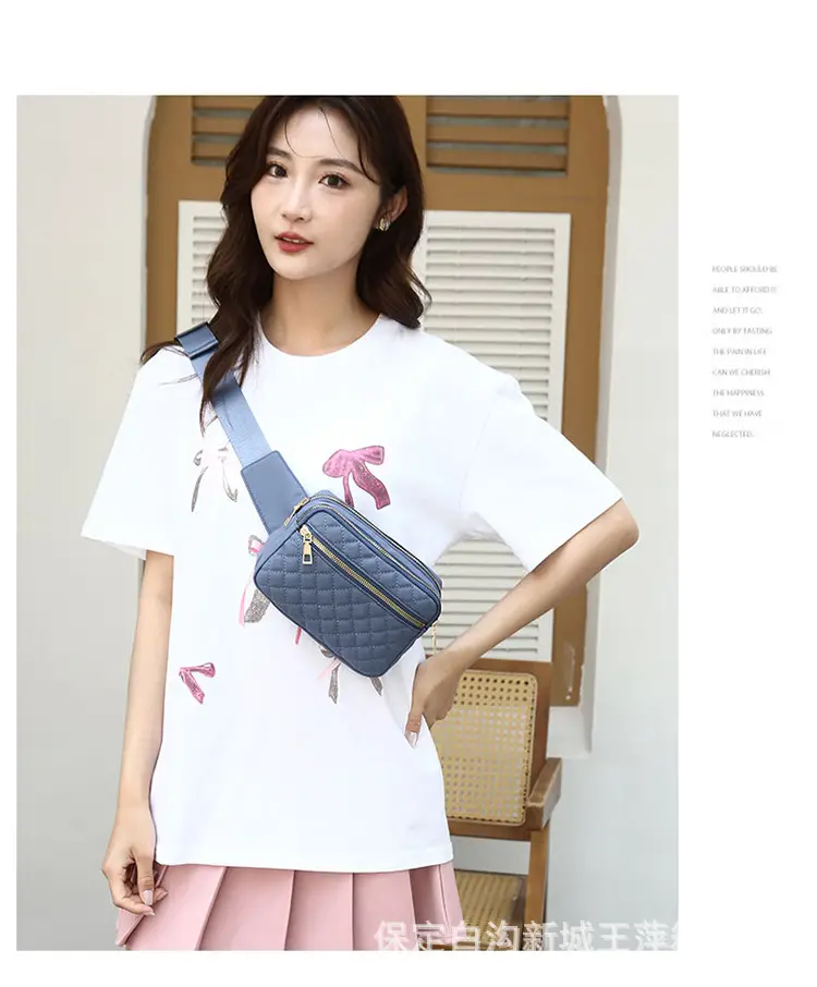 Waist Bag Female Korean Fashion Embroidered Rhombus Single Shoulder Messenger Bag — feature 33