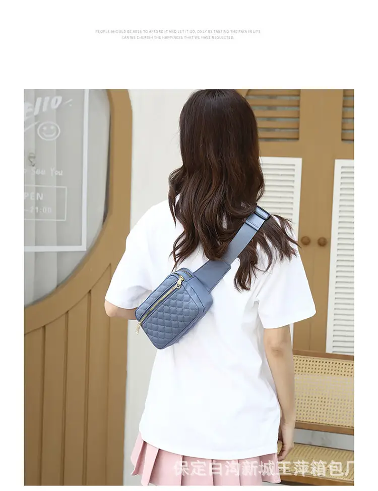 Waist Bag Female Korean Fashion Embroidered Rhombus Single Shoulder Messenger Bag — feature 34