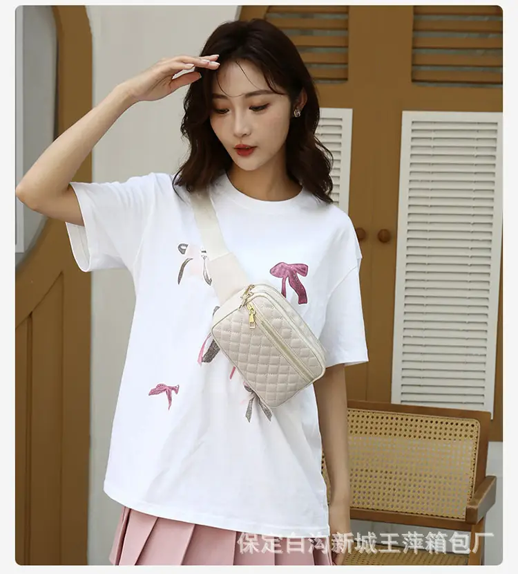 Waist Bag Female Korean Fashion Embroidered Rhombus Single Shoulder Messenger Bag — feature 37