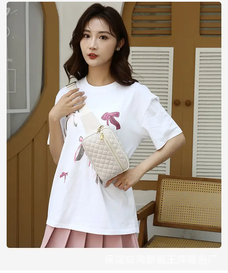 Waist Bag Female Korean Fashion Embroidered Rhombus Single Shoulder Messenger Bag — feature 38