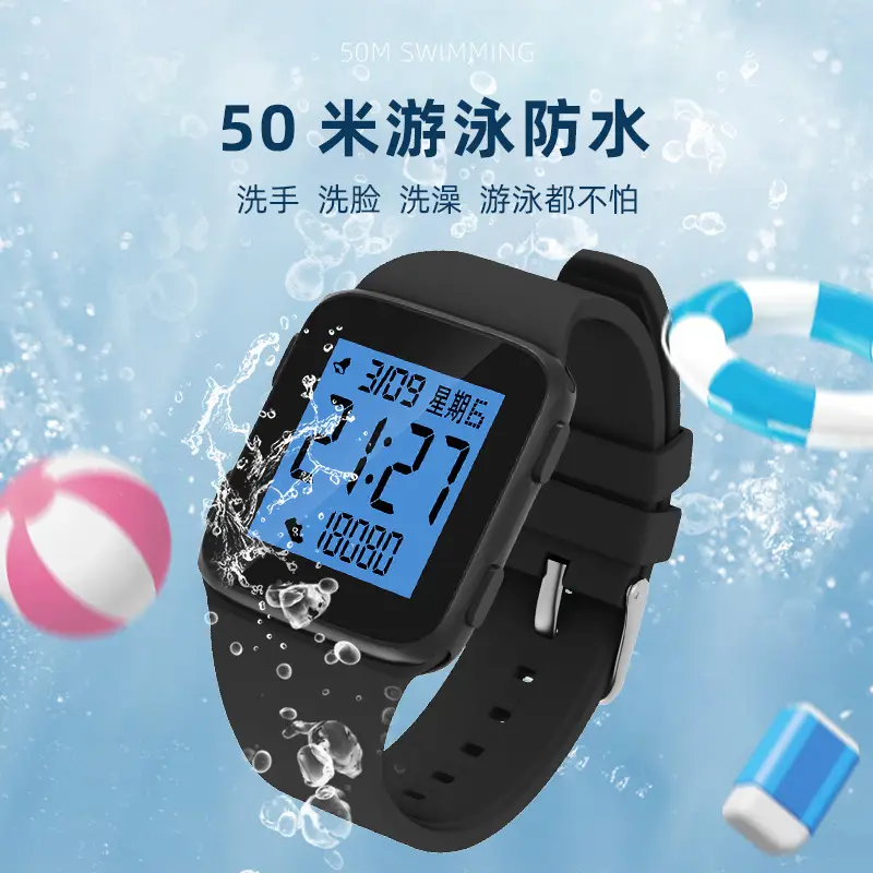 Digital Step Counter Smart Watch Black Waterproof - Image 9