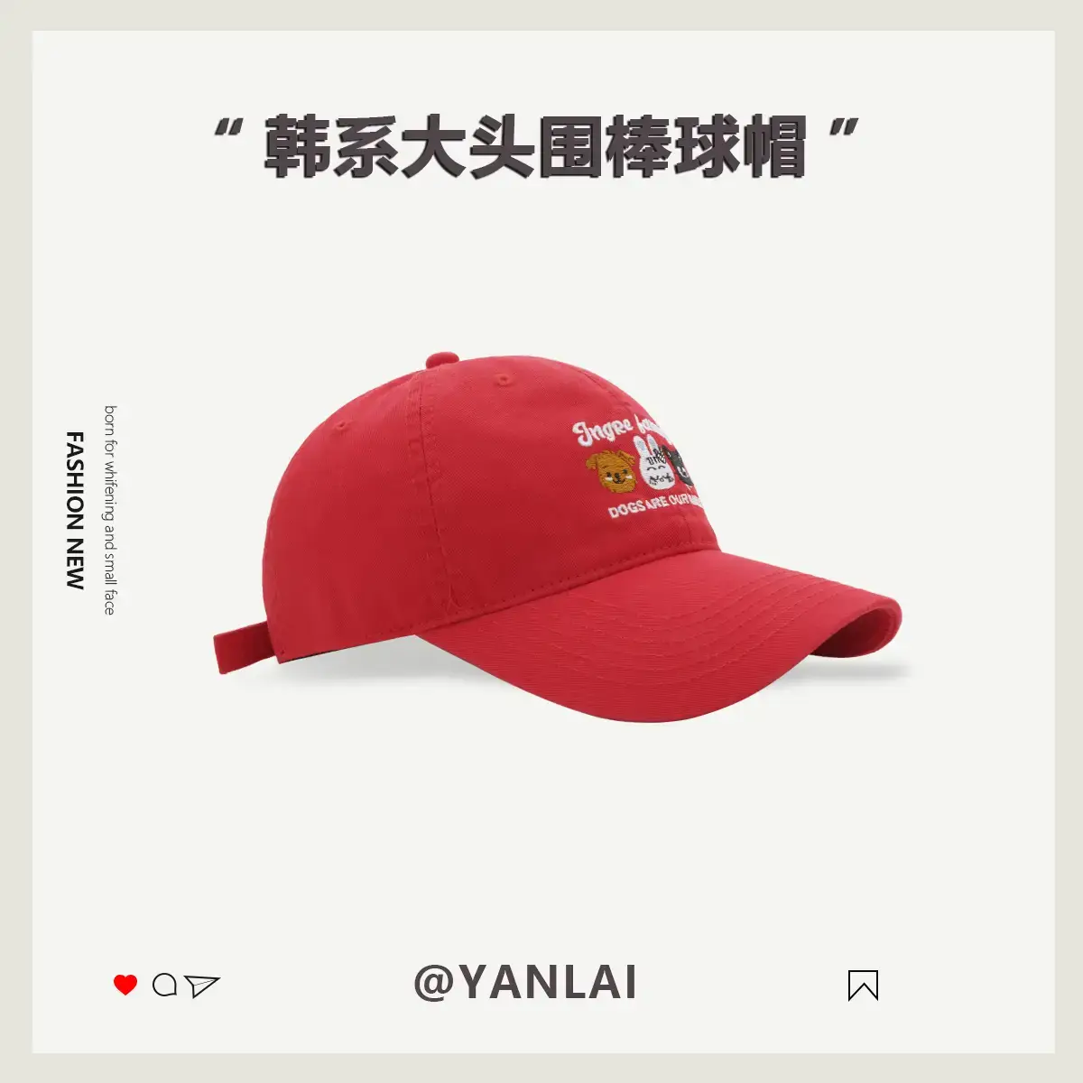 Korean Style Sweet Cartoon Baseball Cap for Women - Image 2